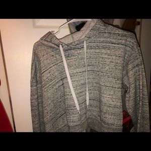 H&M GREY CROPPED HOODIE